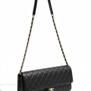 CHANEL Black Lambskin Vintage Shoulder Bag