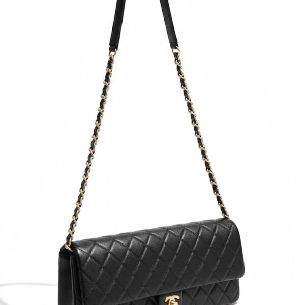 CHANEL Black Lambskin Vintage Shoulder Bag