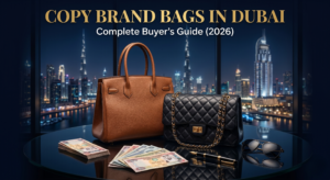 Copy Brand Bags in Dubai — Complete Buyer's Guide" against a simple background.