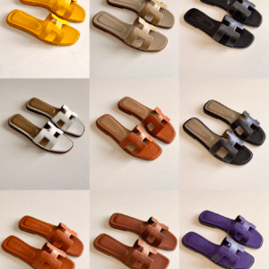 Authentic Hermès Oran classic calfskin leather sandals featuring the iconic H cutout strap in a smooth finish.