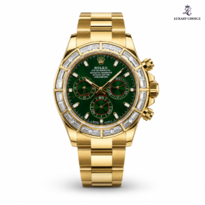 Rolex Cosmograph Daytona Bright Green Dial 18K yellow gold luxury chronograph