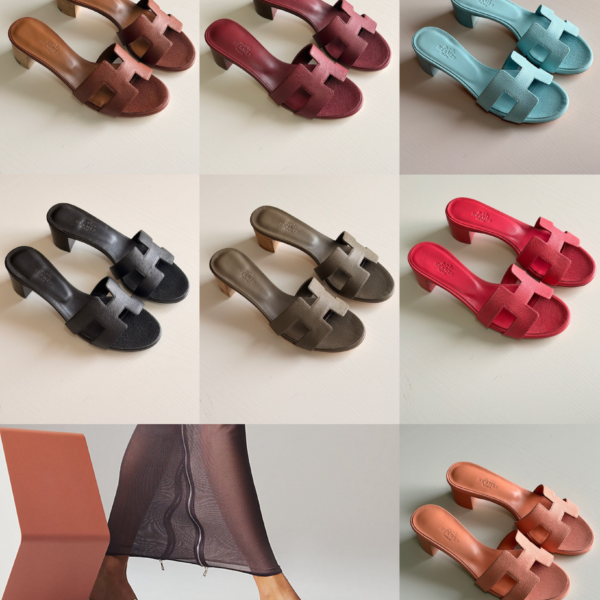 Discover plush style with the Hermès Oasis suede leather Discover plush style with the Hermès Oasis suede leather block heel sandals. Shop these authentic, designer velvet-finish block heels online today.