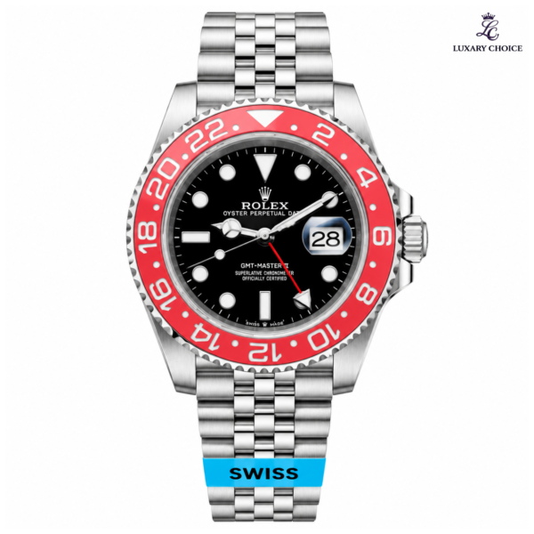 Rolex GMT-Master II Red Bezel Jubilee with black dial