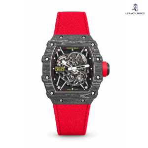 Richard Mille RM 35-02 Rafael Nadal carbon skeleton watch with red strap