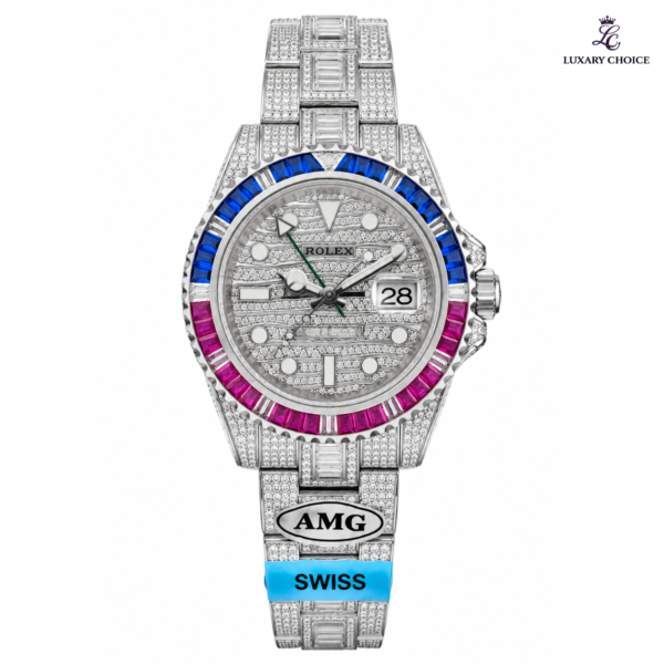 Rolex GMT-Master II AMG Sapphire Ruby Iced-Out Rolex GMT-Master II AMG Sapphire Ruby Iced-Out pavé luxury watch