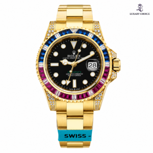 Rolex GMT-Master II SARU Yellow Gold men’s luxury gemstone watch