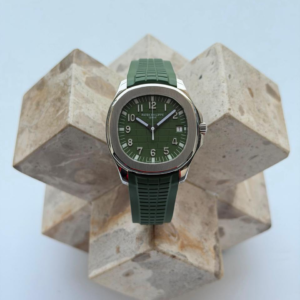 Patek Philippe Aquanaut 5168G-010 Khaki Green luxury watch with matching green strap