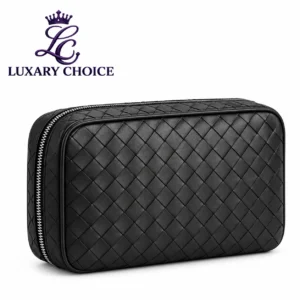 Bottega Veneta Black Intrecciato Wristlet Pouch