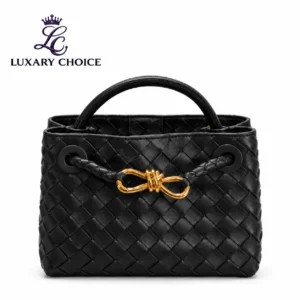 Bottega Veneta Mini Andiamo Black Woven Bag