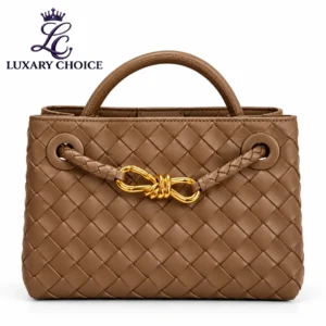 Bottega Veneta Mini Andiamo Taupe Brown Intrecciato Woven Bag