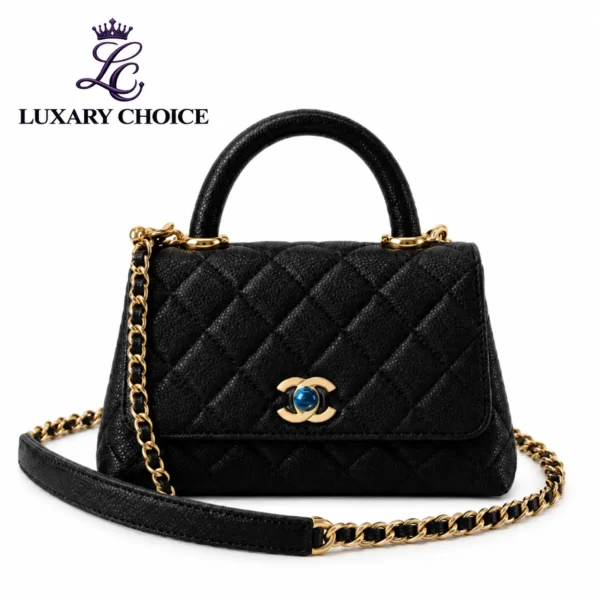Chanel Coco Handle Mini Black Quilted Bag with Gold Hardware Chanel Coco Handle Mini Black Quilted Bag with Gold Hardware