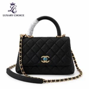 Chanel Coco Handle Mini Black Quilted Bag with Gold Hardware