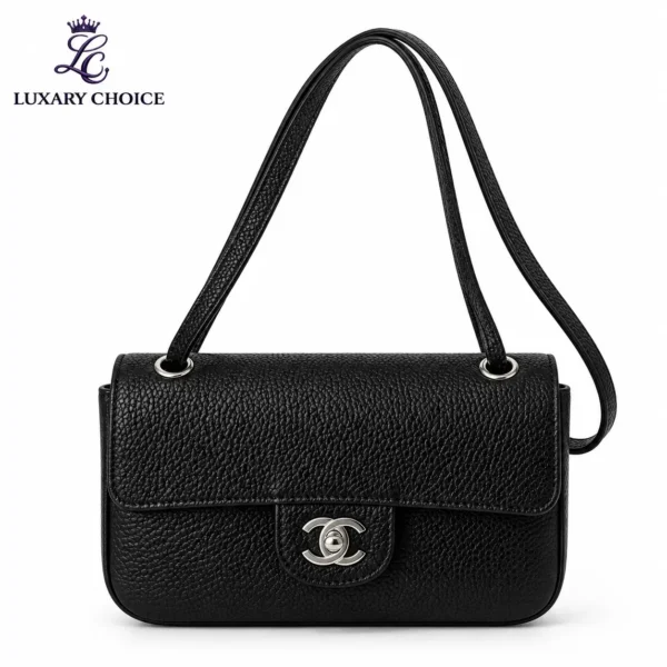 Chanel Coco Preppy Black Grained Leather Mini Flap Bag