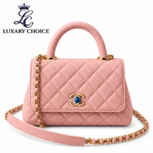 Chanel Mini Coco Handle Pink Caviar Quilted Flap Bag