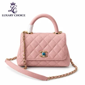 Chanel Mini Coco Handle Pink Caviar Quilted Flap Bag