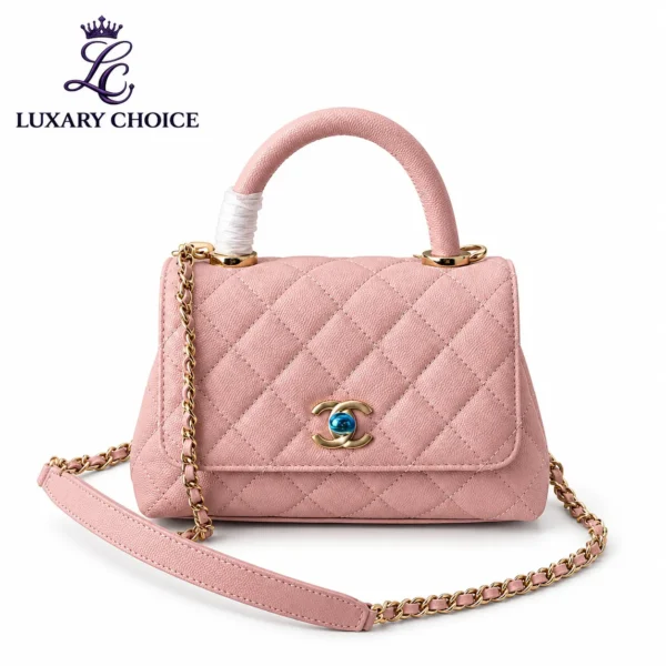 Chanel Mini Coco Handle Pink Caviar Quilted Flap Bag Chanel Mini Coco Handle Pink Caviar Quilted Flap Bag