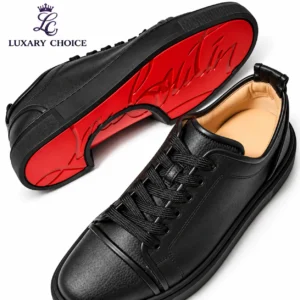 Christian Louboutin Louis Junior Leather Black Sneakers