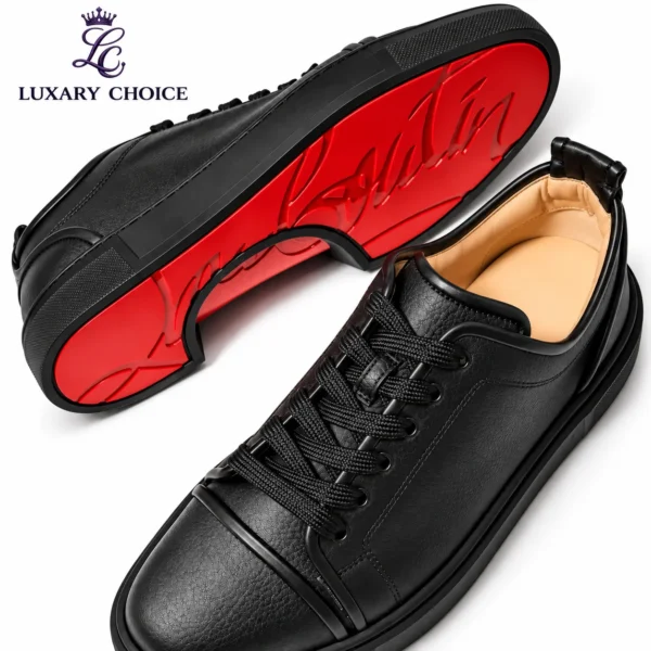 Christian Louboutin Louis Junior Leather Black Sneakers