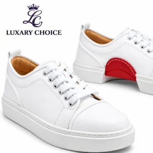 Christian Louboutin White Leather Low-Top Sneakers