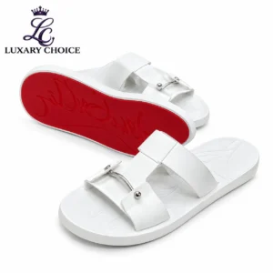 Christian Louboutin Zakouski White Men's Slide Sandals