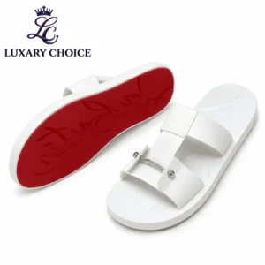 Christian Louboutin Zakouski White Men's Slide Sandals
