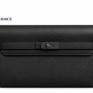 Hermès Kelly Dépêches 25 Black Leather Pouch