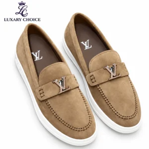 Louis Vuitton Beige Suede LV Initials Loafer Shoes Master Copy
