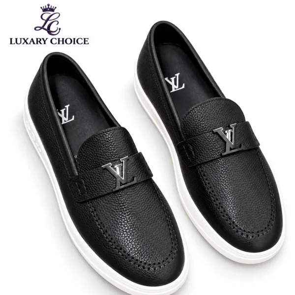 Louis Vuitton Grain Leather LV Initials Loafer Sneakers – Black Master Copy Louis Vuitton Grain Leather LV Initials Loafer Sneakers – Black Master Copy