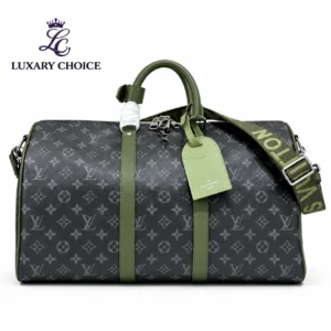 Louis Vuitton Keepall Bandouliere Monogram Eclipse Khaki Green