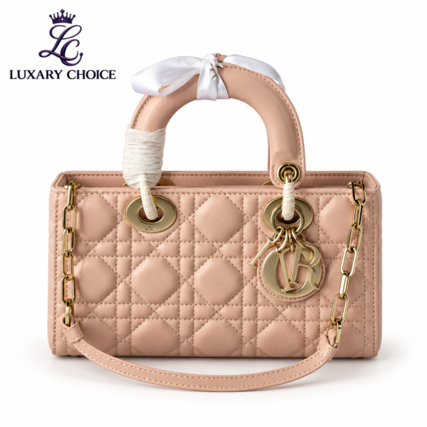 Mini Lady Dior Blush Pink Handbag with Gold Hardware Mini Lady Dior Blush Pink Handbag with Gold Hardware